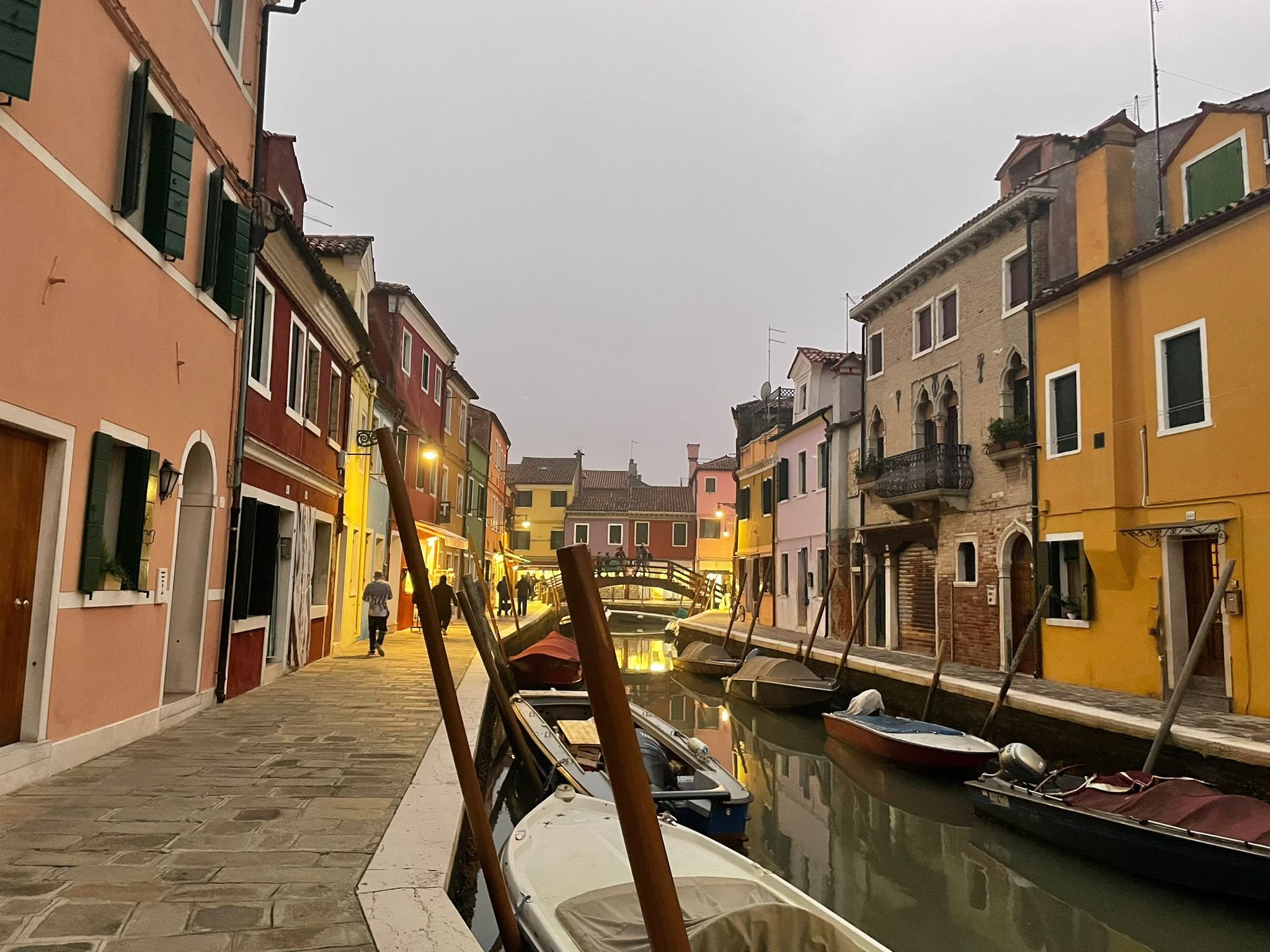 Burano with grey skies. By Charlotte Williams.