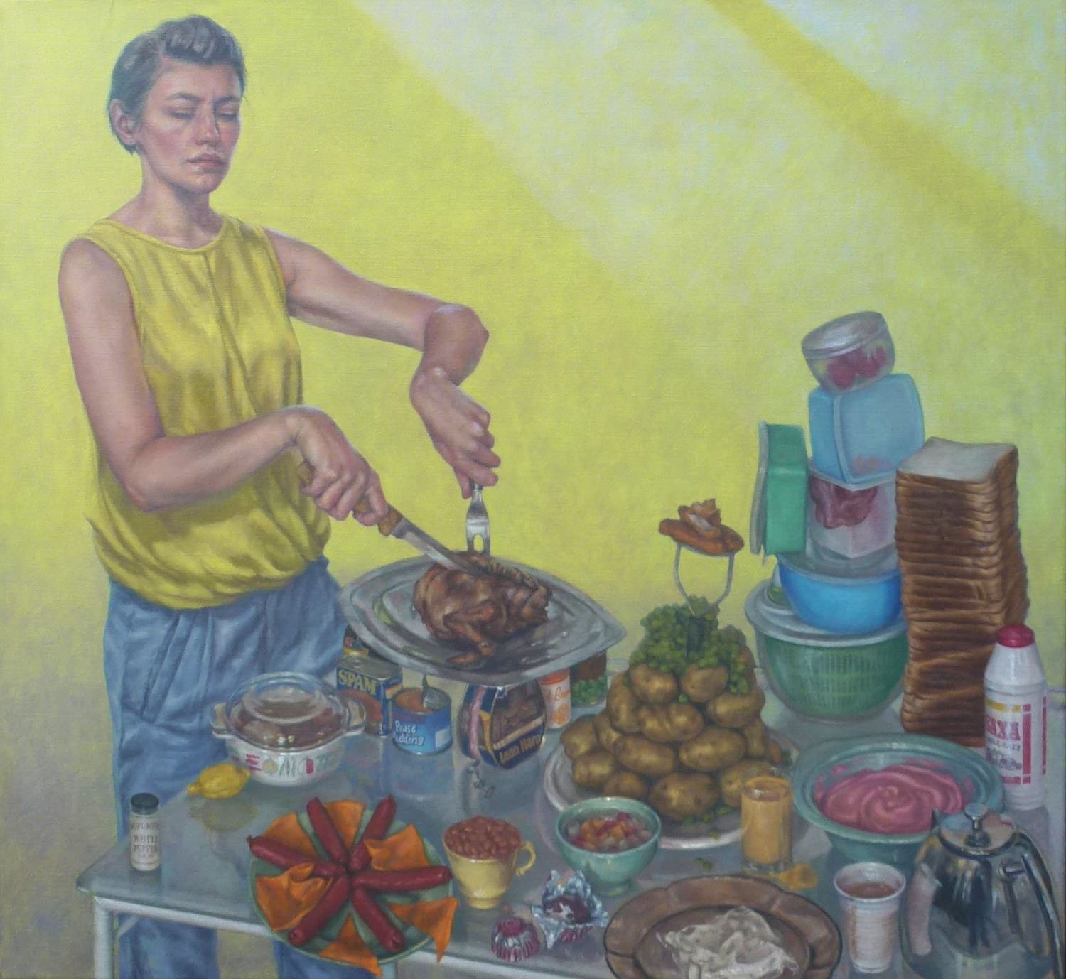 Fleischbüffet, 2013, Öl auf Leinwand, Courtesy of the Artist