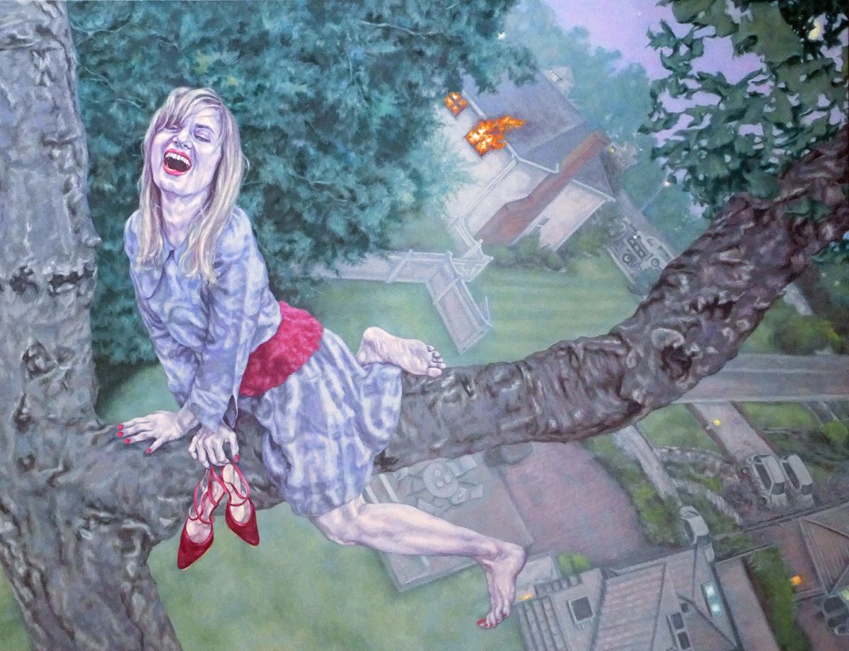 Lachen beim Sitzen, 2020, Öl auf Leinwand, Courtesy of the Artist