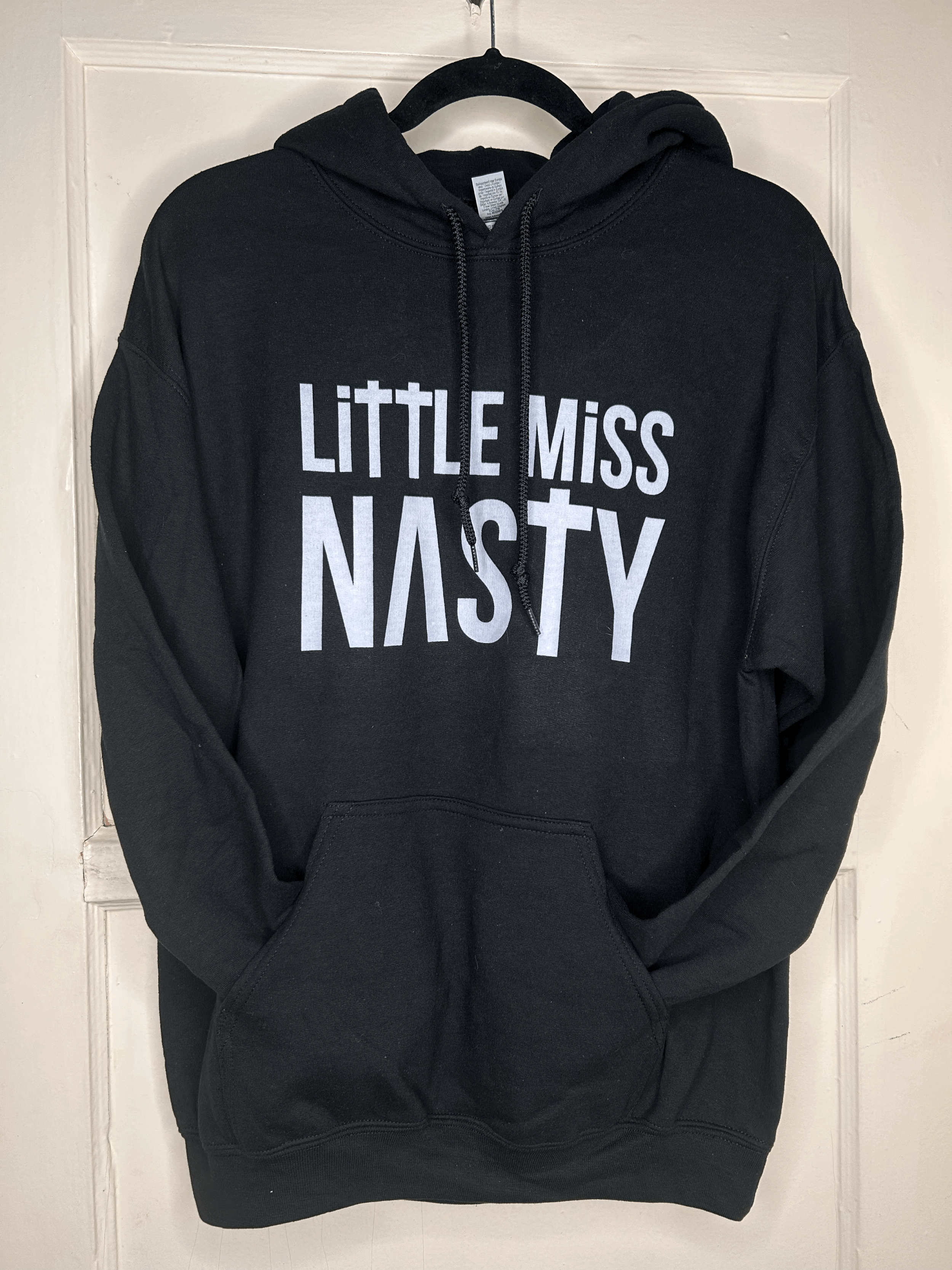 Little Miss Nasty Hoodie (off white print)